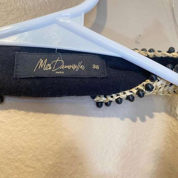 $300 Mes Demoiselles Paris Nathy Raffia Woven Halter Vest FR36 - Picture 9 of 11